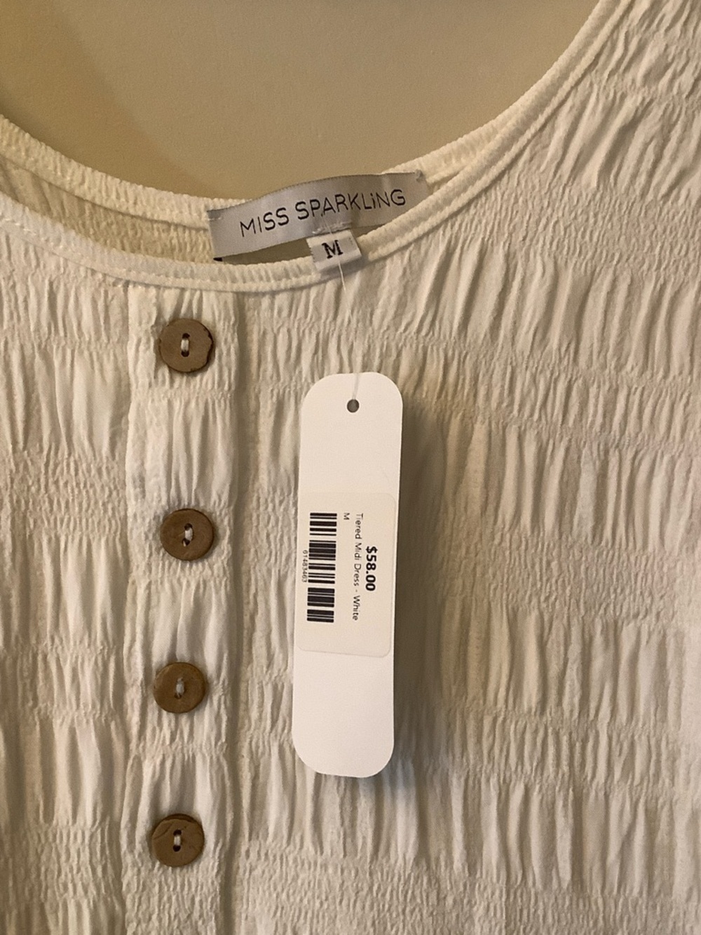 NWT Bohemian White Tiered Summer Dress - Picture 4 of 5